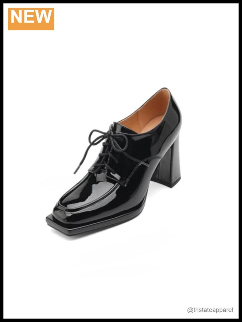 Handmade Leather Oxford Pumps Chunky Block Heel Square Toe